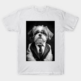 Dog Breed Shih Tzu in Suit T-Shirt